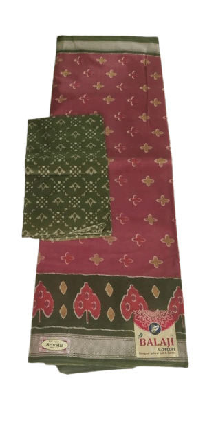 BALAJI Cotton Saree with Blouse Piece, Multicolor - Sarees | Buy online on ZillyBuy