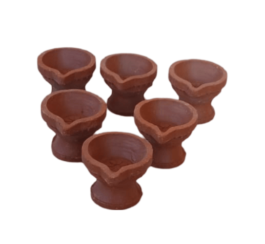 Handmade Clay Diya for Diwali and Other Festivals pack of 6