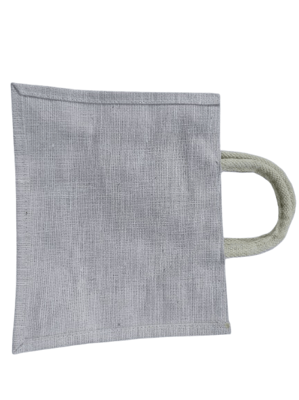 Natural Jute Tote Bag with PVC Window and Lace Trim