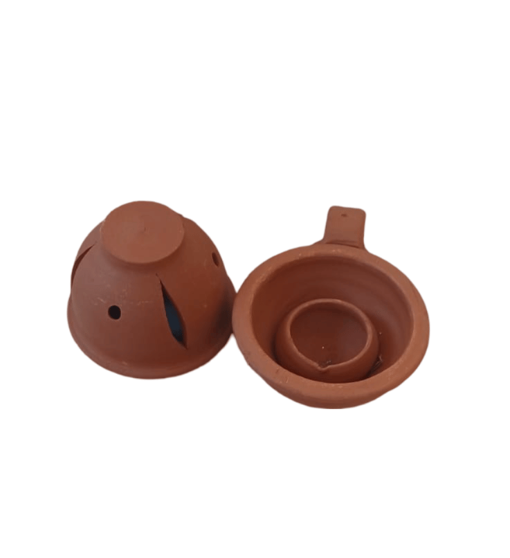 Village Decor Terracotta Diya with lig (Brown (Pack of1))