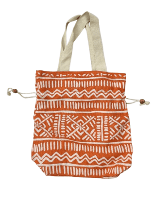 Handwoven Cotton Tote Bag with Geometric Print