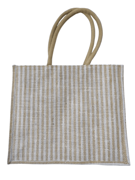Jute Tote Bag with Magnetic Closure and Reinforced Stitching