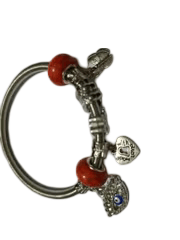 Pandora Style Charm Bracelet with Evil Eye, Butterfly, and Love Heart Charms
