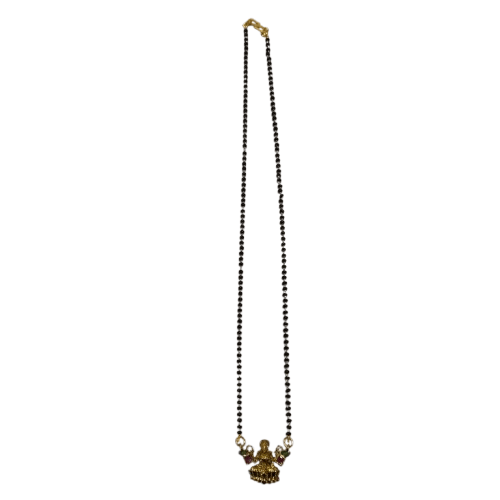 Black Beads Mangalsutra with Gold Pendant for Women