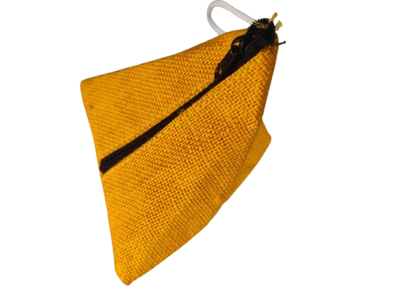 Jute Pyramid Bag with Zipper and Strap