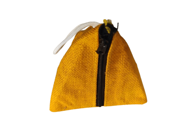 Jute Pyramid Bag with Zipper and Strap