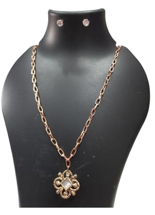 Gold Plated Traditional Indian Necklace Set with Earrings for Women