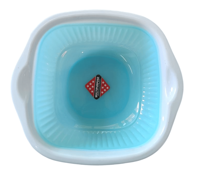 Square Plastic Wash Basin with Handles for Kitchen, Bathroom, Laundry, and More