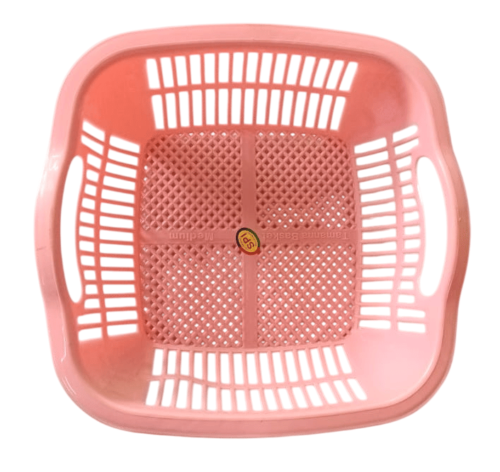 Square Plastic Vegetable Fruit Storage Basket with Handles