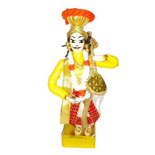 Handmade Indian Folk Dancer Figurine - Colorful and Detailed Traditional Indian Doll