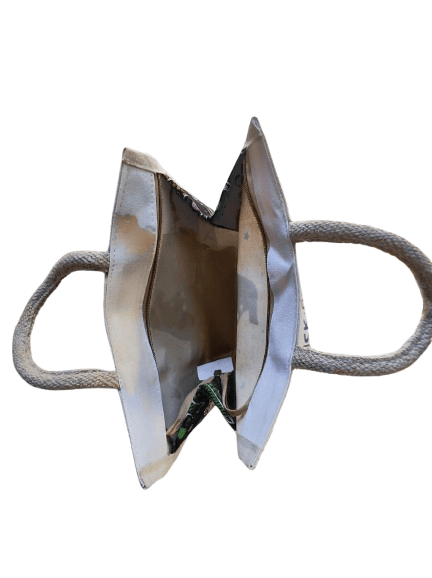 Cute Cartoon Witch Printed Burlap Tote Bag Halloween Trick or Treat Bag Kids Gift Bag Party Favor Bag