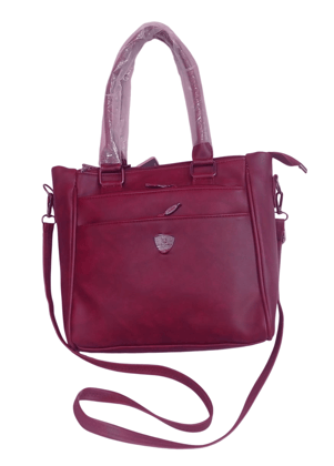 Women's Red Handbag with Detachable Strap