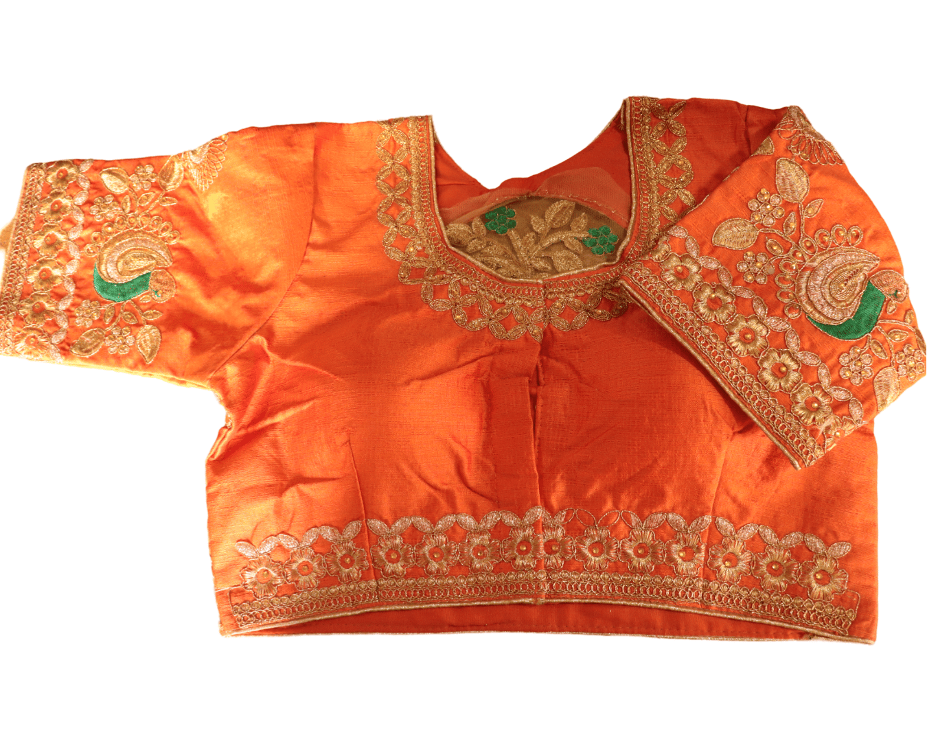 Buy Orange Silk Saree Blouse With Embroidery Work Online