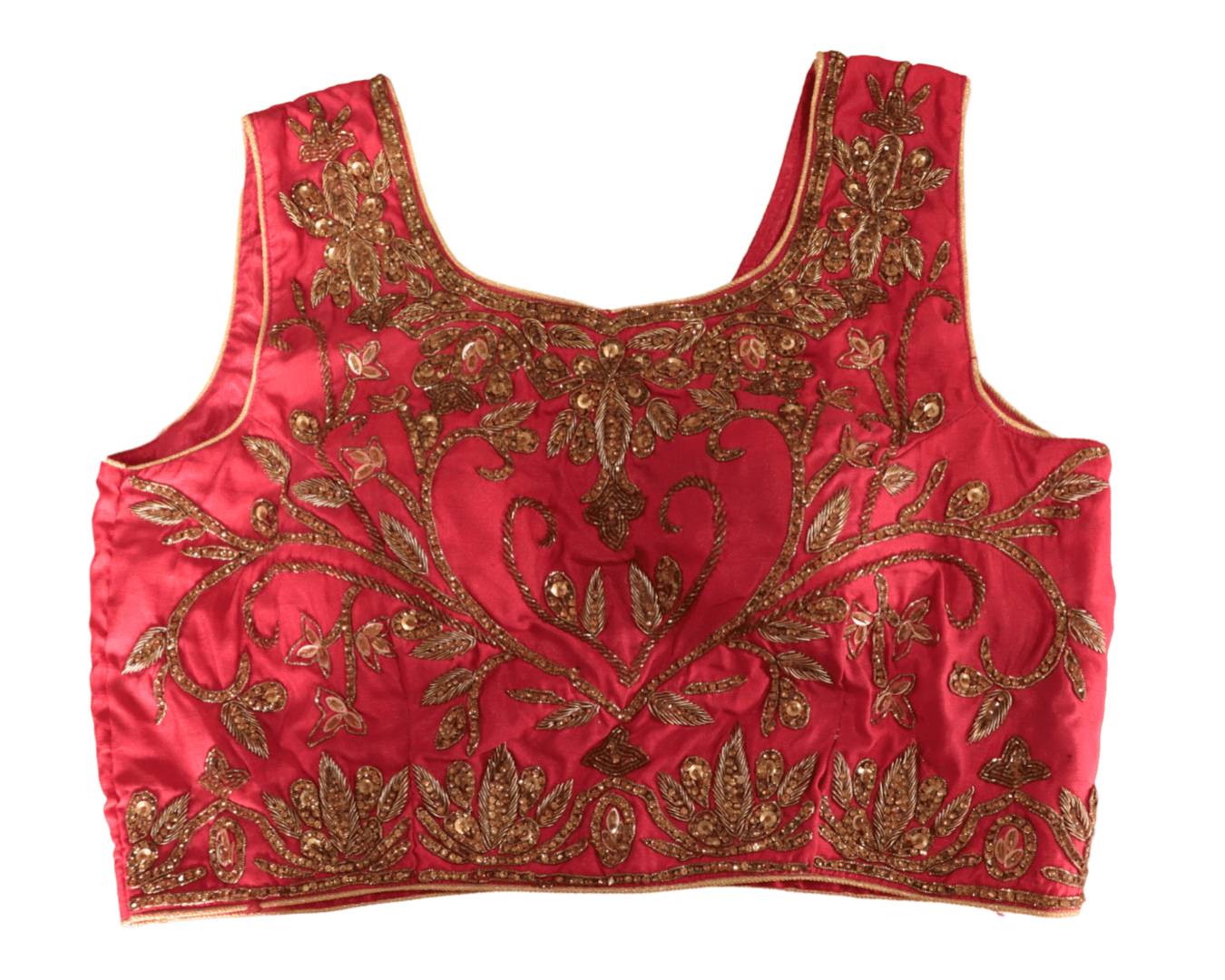 Red Embroidered Indian Blouse Crop Top