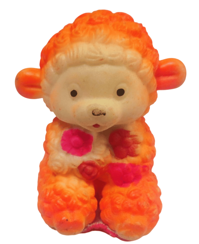 Cute and cuddly orange lamb toy made of soft, high-quality materials