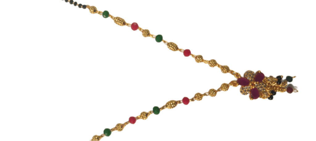 Black Beads Mangalsutra with Gold Pendant for Women