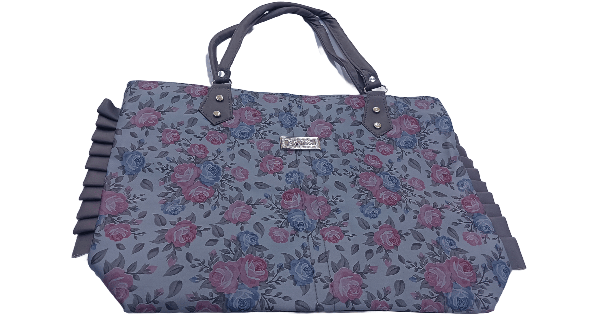 Women's Floral Handbag Large Floral Tote Bag Gray Floral Handbag
