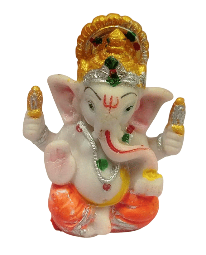 Lord Ganesha Idol for Home and Office | White Marble Finish