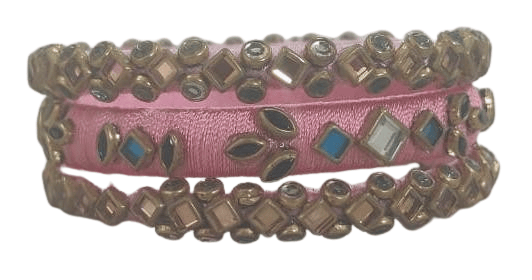 Pink and gold stone embellished bangles - Bangles & Bracelets | Buy online on ZillyBuy