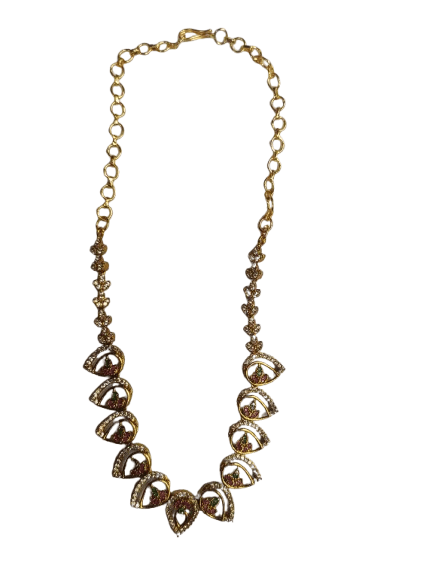 Traditional Gold Plated Temple Jewellery Necklace Set