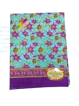 Cotton Dress Material, Floral Print, Blue, 100% Cotton, 44 Inches Wide Cotton Dress Material, Floral Print, Blue, 100% Cotton, 44 Inches Wide