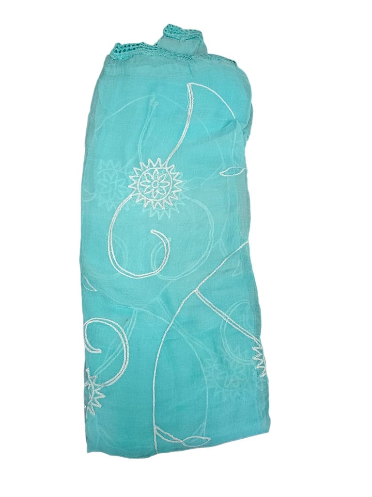 Women's Embroidered Chiffon Suit with Cotton Bottom