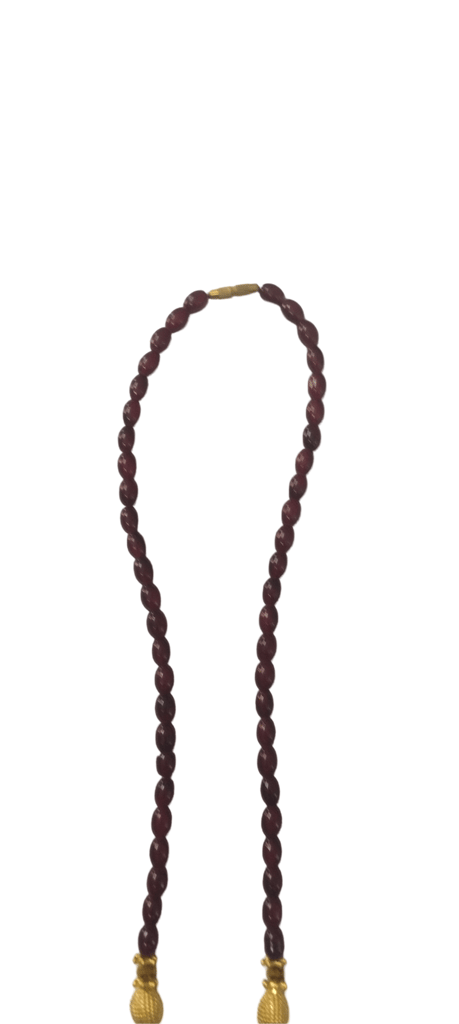 oxidized gold plated traditional temple pendant necklace set with maroon beads