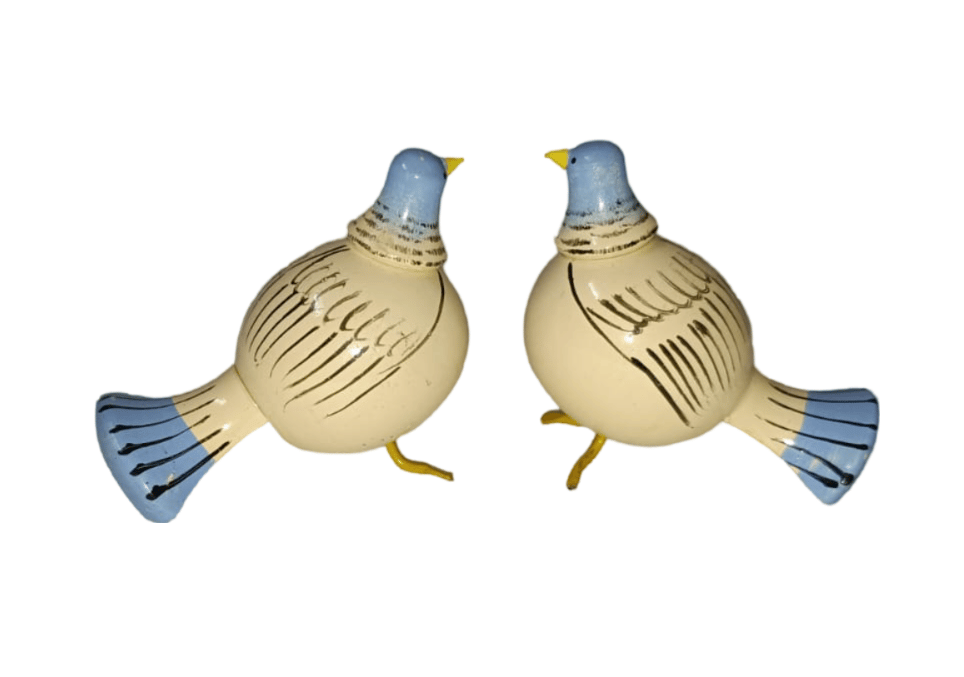 A Pair of Hand-Painted Wooden Love Birds Figurines, Home Decor (small)