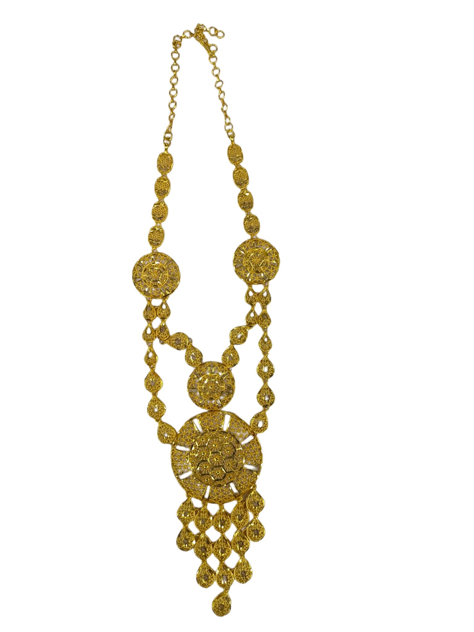 Gold Plated Filigree Yemenite Style Wedding Necklace Set