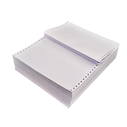 Dot Matrix Printer Continuous Feed Computer Paper - 10" x 12", 6 Inch Cut Tractor Feed Paper for Dot Matrix Printers 1000 Sheet  60 GSM White