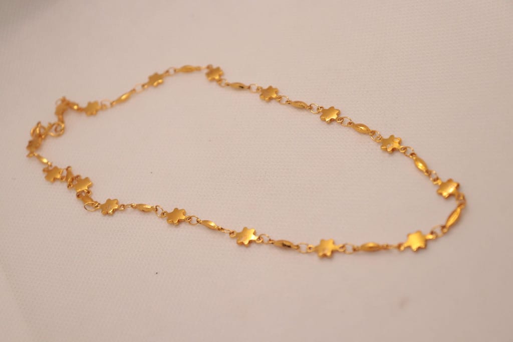 Gold Plated Link Chain Bracelet with Star Charms