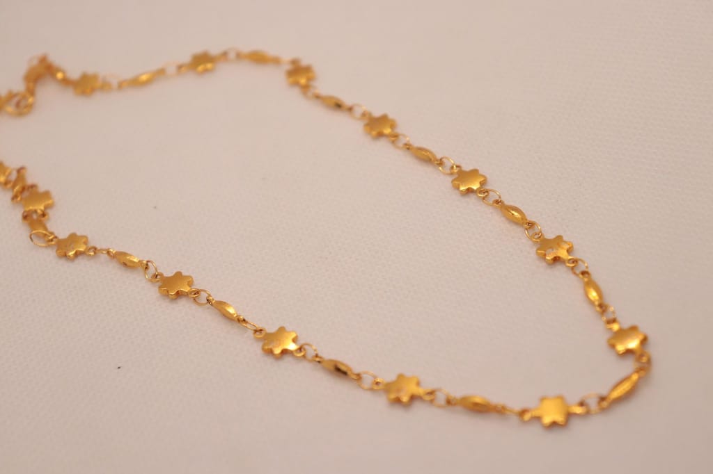 Gold Plated Link Chain Bracelet with Star Charms