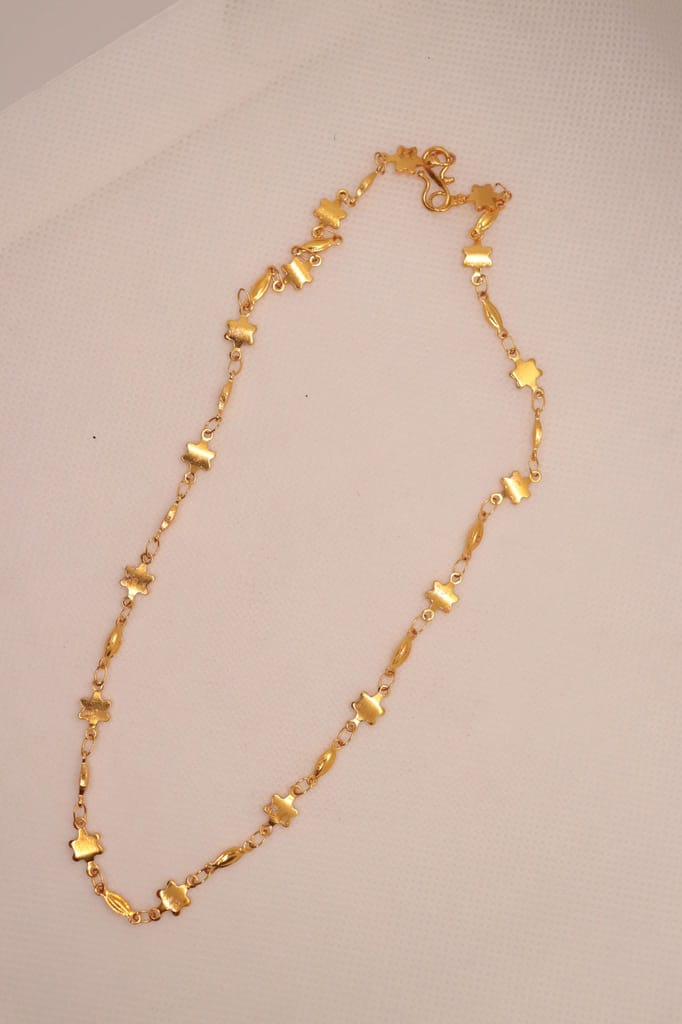 Gold Plated Link Chain Bracelet with Star Charms