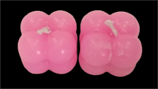 2-Pack of Pink Bubble Candles - Hand Poured- Perfect for Home Decor, Parties, and Special Occasions