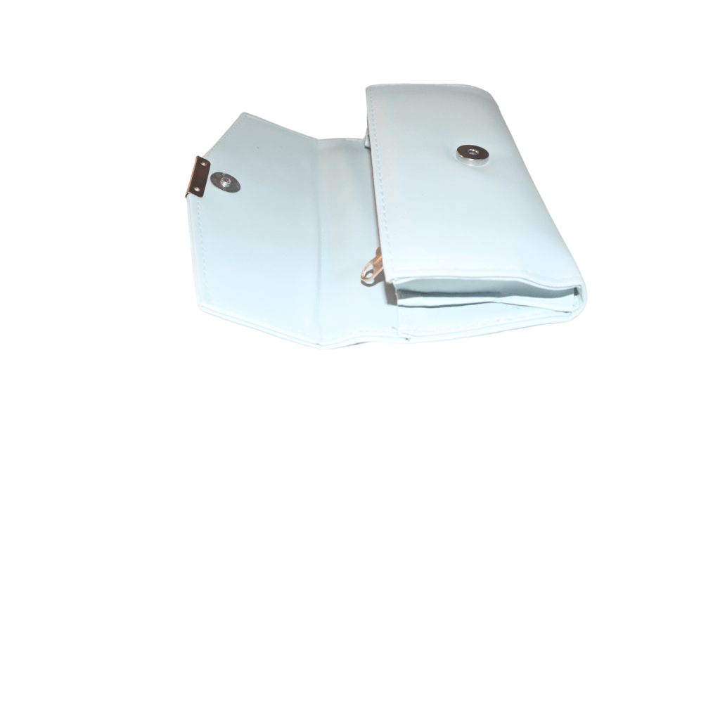 Small Light Green Leather Wallet with Gold Button and Zipper