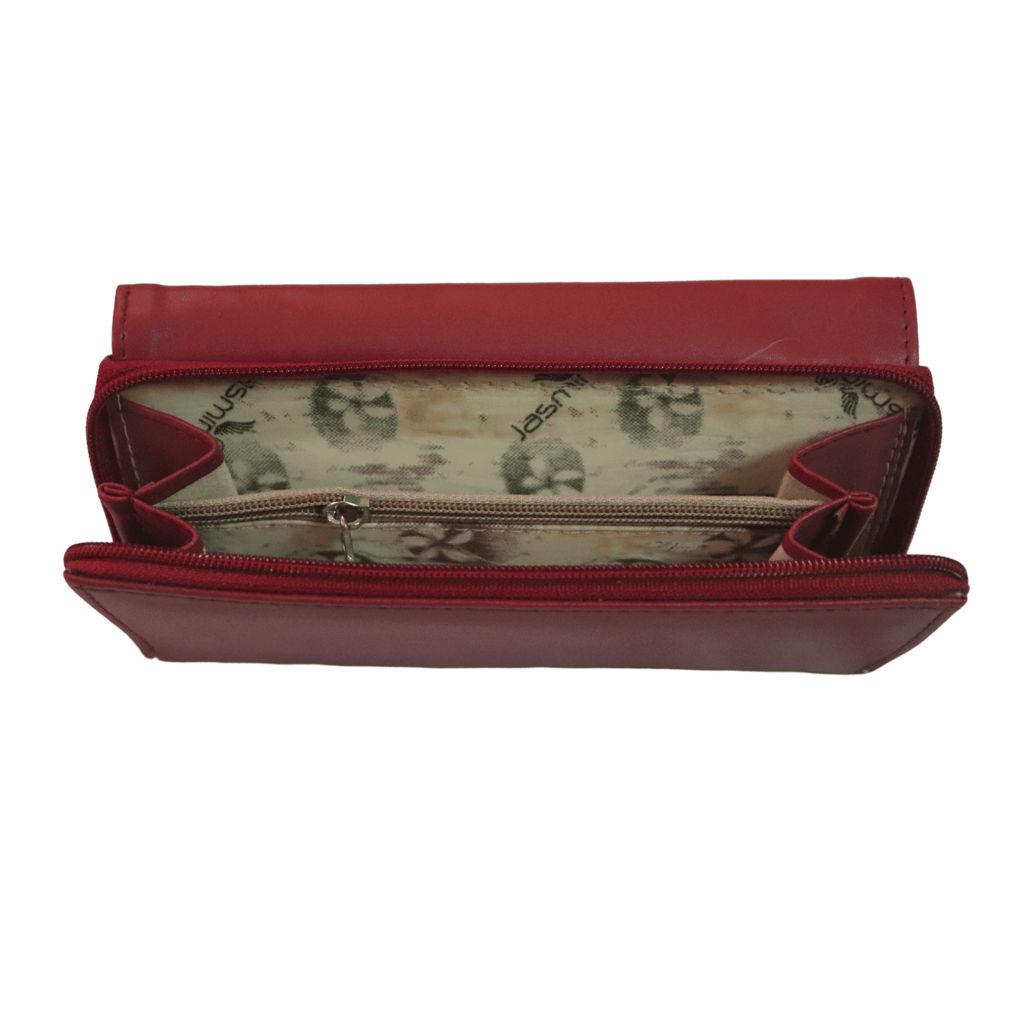 SEO optimized title for your product:Red Leather Wallet for Women - Stylish and Functional