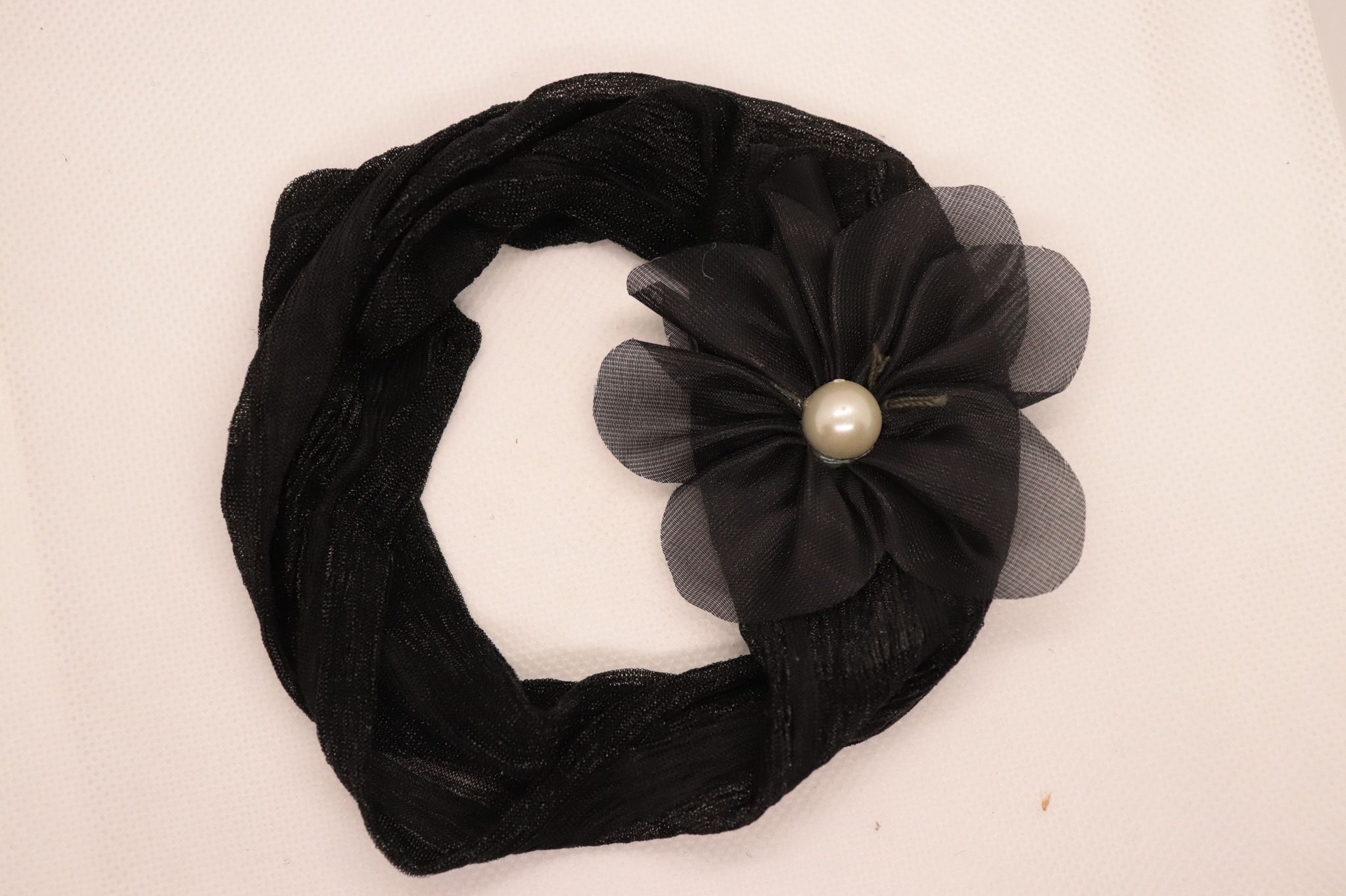 Black Pearl Flower Headband