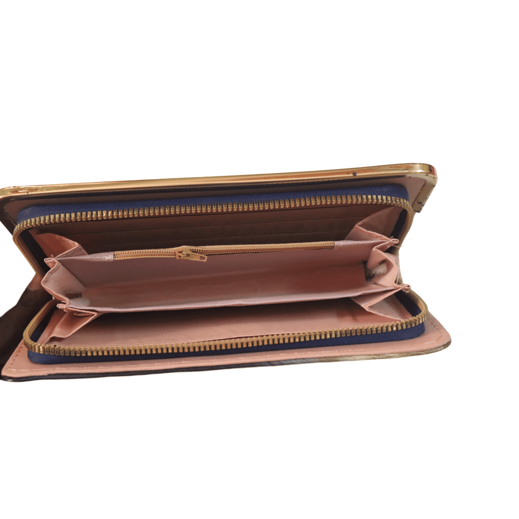 Women's Faux Leather Wallet with Rhinestone Butterfly Decor