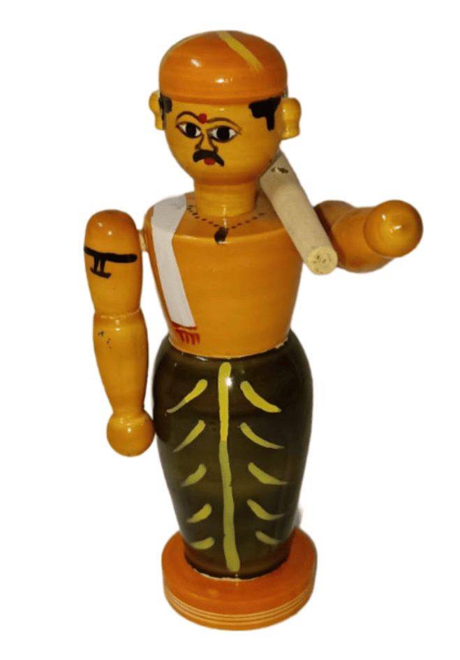 Wooden Farmer Bobble head Home Decor