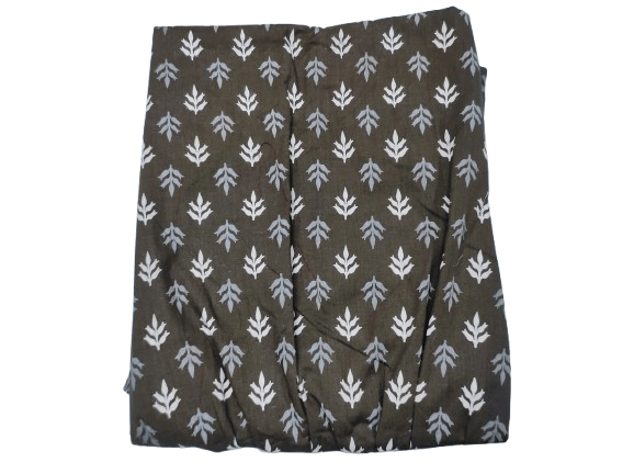 Women's Cotton Printed Palazzo Pants with Elastic Waist - Brown