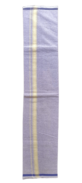 Soft Cotton Pancha - White And Violet Color Combination For Men