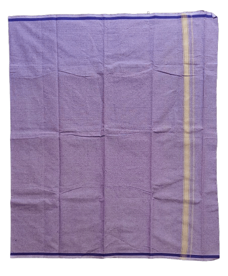 Soft Cotton Pancha - White And Violet Color Combination For Men