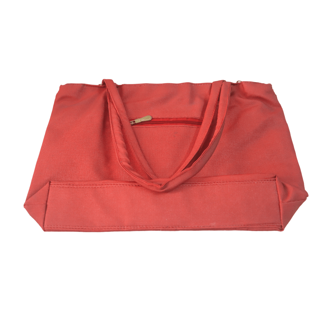 Red Handbag with Gold Accents