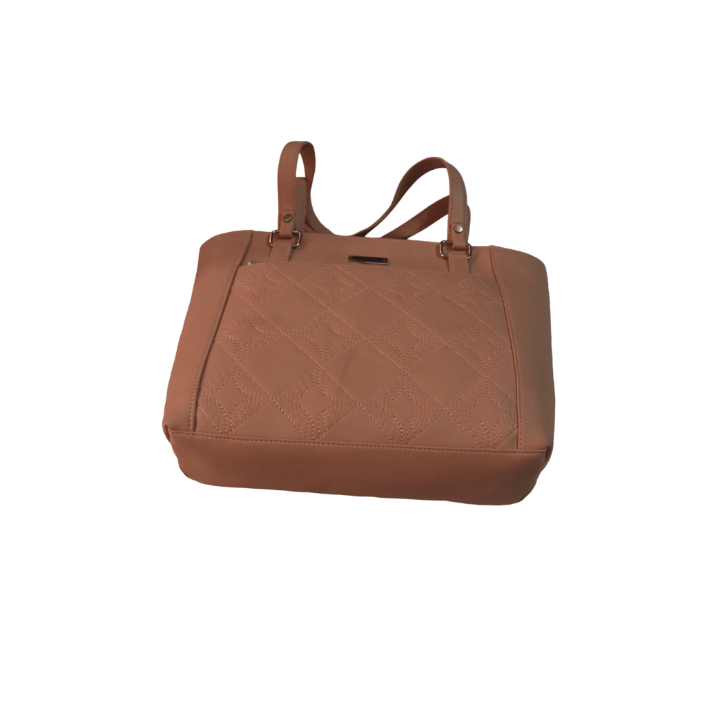 Women's Quilted PU Leather Tote Bag with Top Handle and Adjustable Shoulder Strap