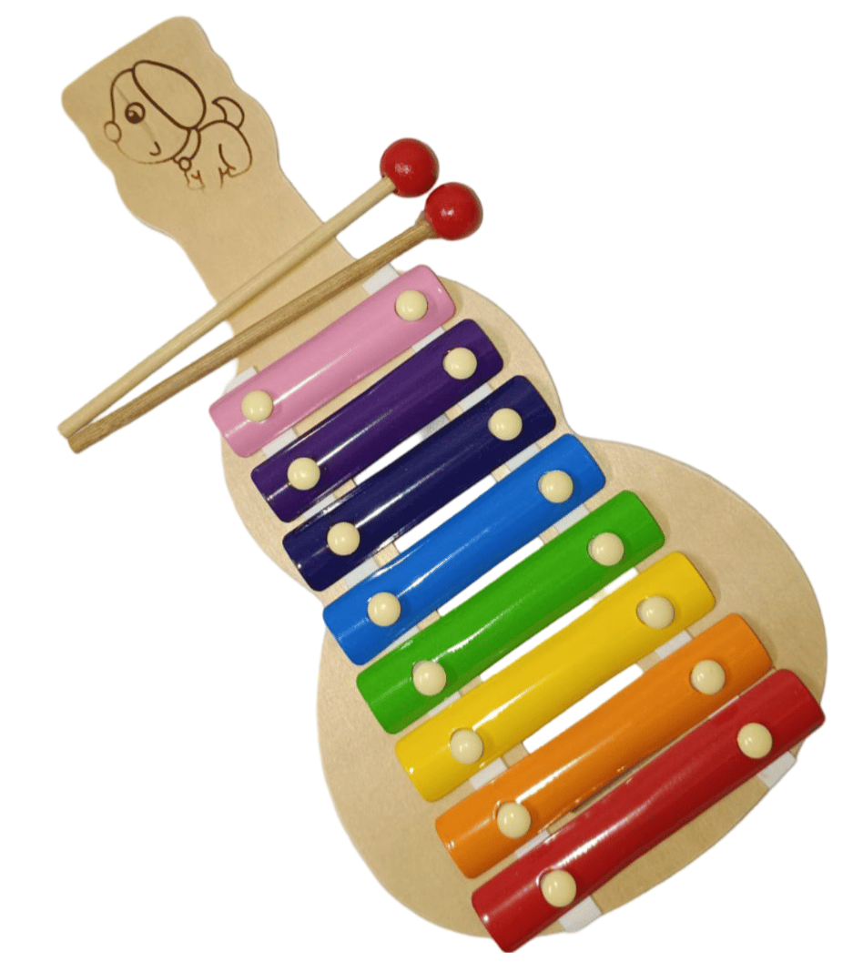 Colorful Wooden Toy Xylophone for Toddlers - 8 Notes Kids Musical Instrument with 2 Mallets