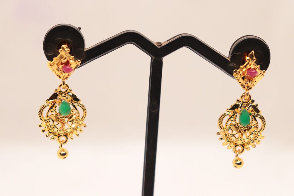 Buy Traditional Gold Plated Meenakari Jhumka Earrings Online