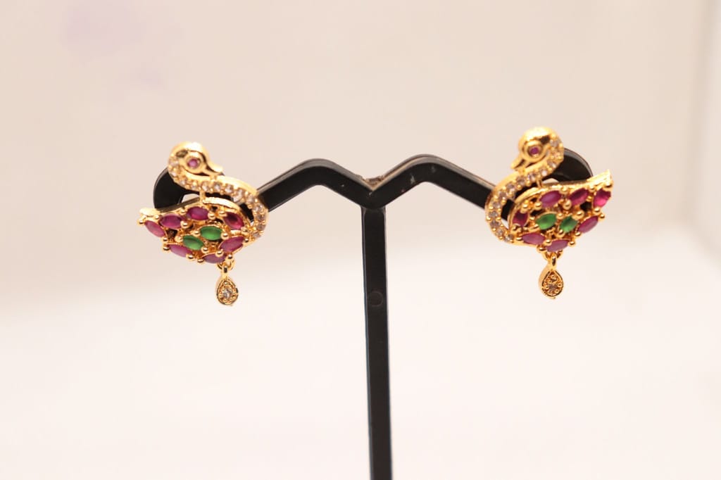 Peacock Studded with Rubies and Emeralds