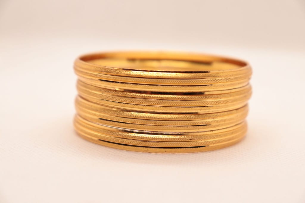Gold Plated Bangle Set - Set of 6 - Gold Plated - Indian Wedding Jewelry - Bangle Set for Women - Gold Bangles - Indian Jewelry
