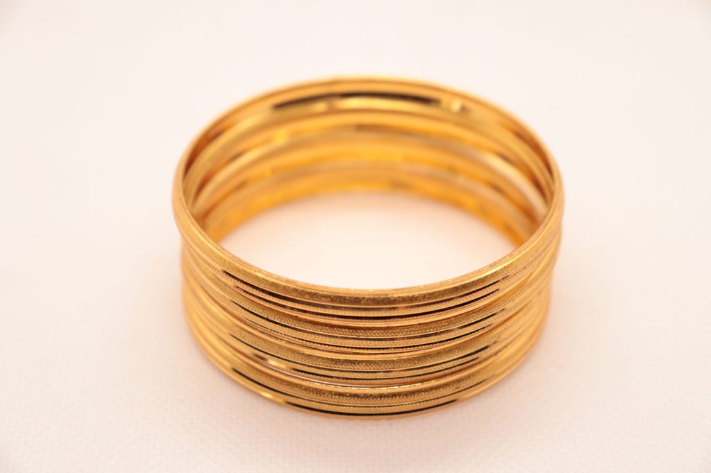 Gold Plated Bangle Set - Set of 6 - Gold Plated - Indian Wedding Jewelry - Bangle Set for Women - Gold Bangles - Indian Jewelry