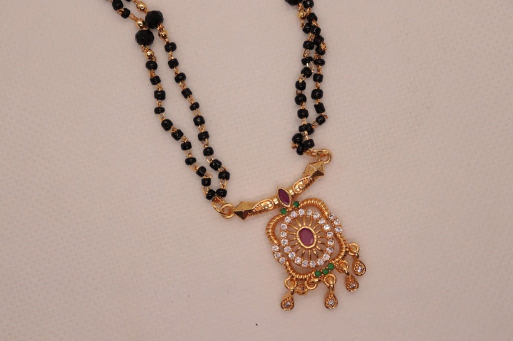 Gold Plated Traditional Marathi Mangalsutra Necklace for Women